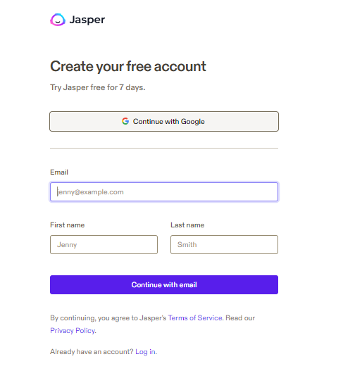 Create Your Jasper AI Account