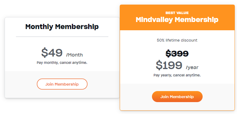 Mindvalley Pricing