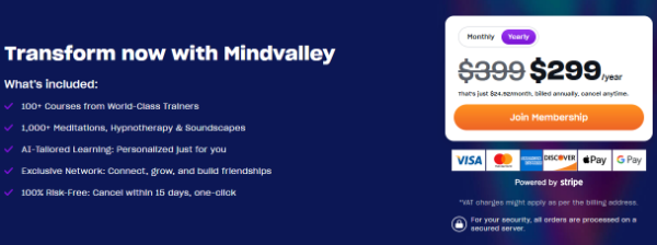 Mindvalley pricing plans